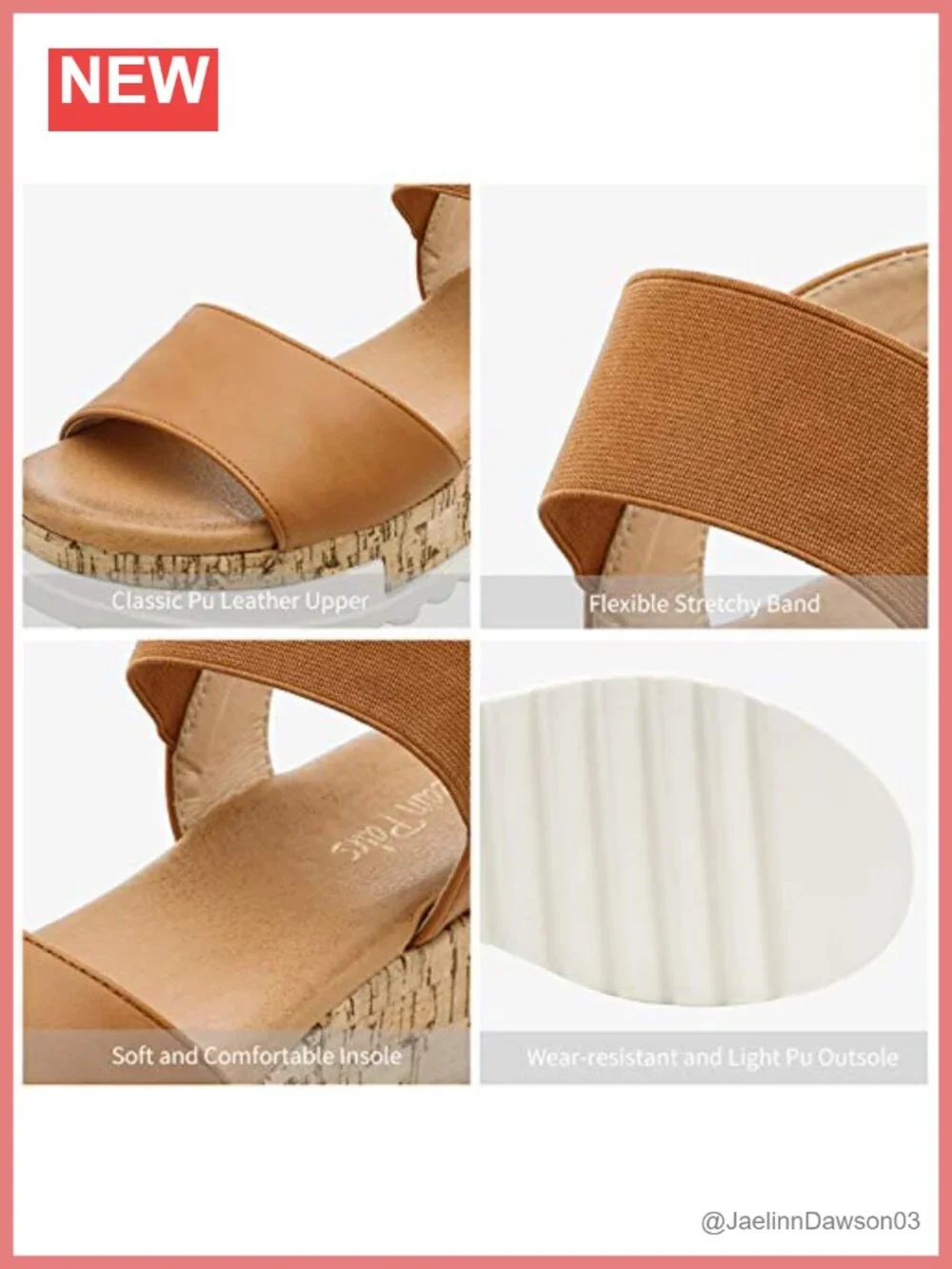 Women's Wedge Platform Sandals with Elastic Straps and Cushioned Footbed